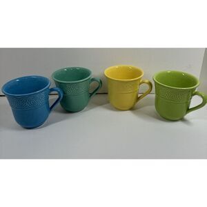 Vintage Disney Mickey‎ Mouse  Hidden Mickey Set of 4 Mugs Cups Portugal